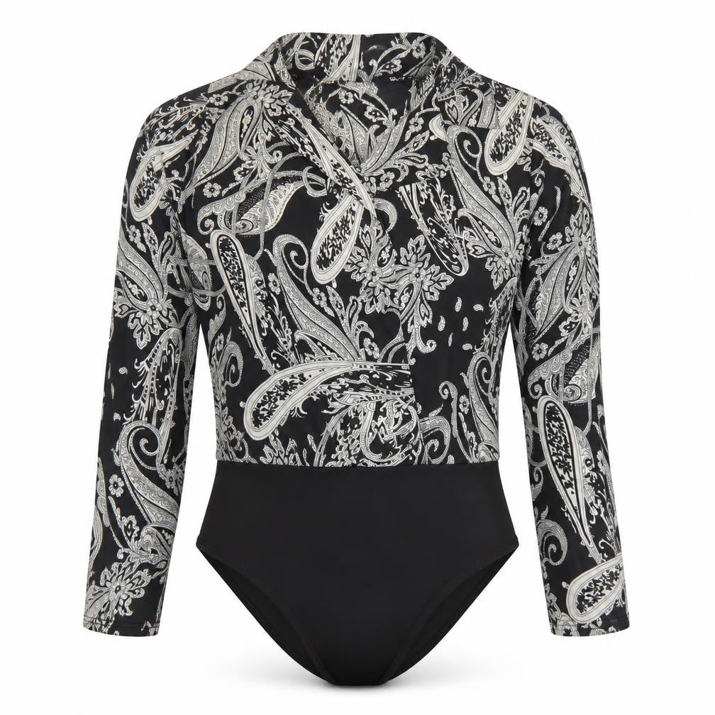 Quiz Women's Black Paisley Bodysuit Size 8
