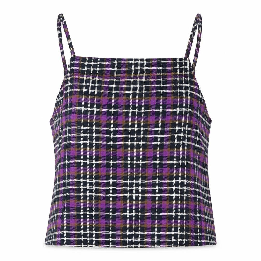 Bershka Women's Purple Check Camisole Tank Top Size 12