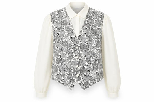 Jacques Vert Women’s Paisley Blouse, Ivory, Size 12