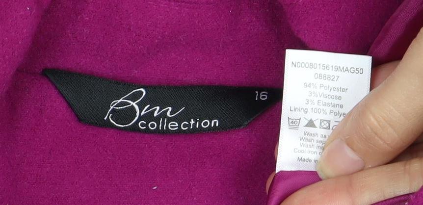 Bonmarché BN Collection Women's Pink Wool Blend Short Coat