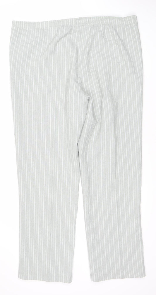Damart Women's Grey Striped Trousers Size 14