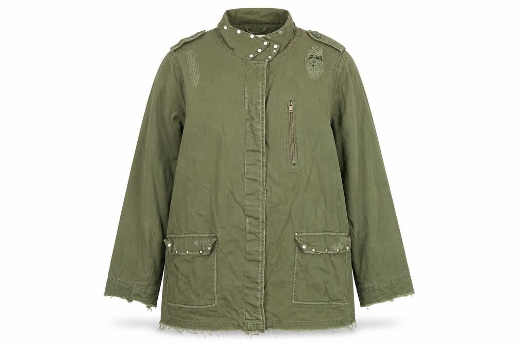 River Island Women's Green Military Jacket Size 16