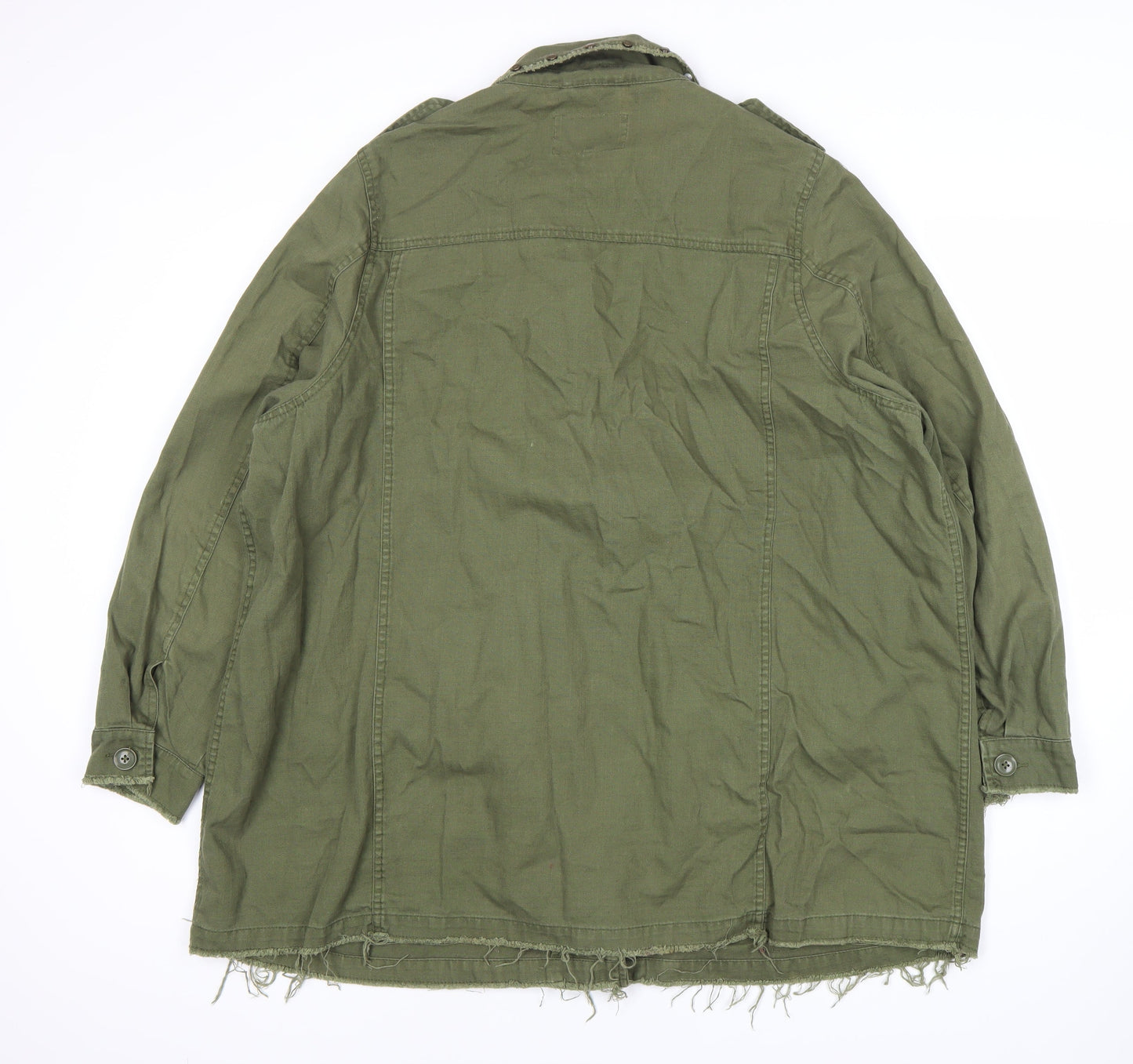 River Island Women's Green Military Jacket Size 16