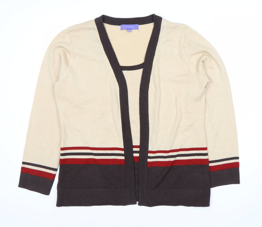 Autonomy Women's Beige Cardigan Size 12 Open Knit