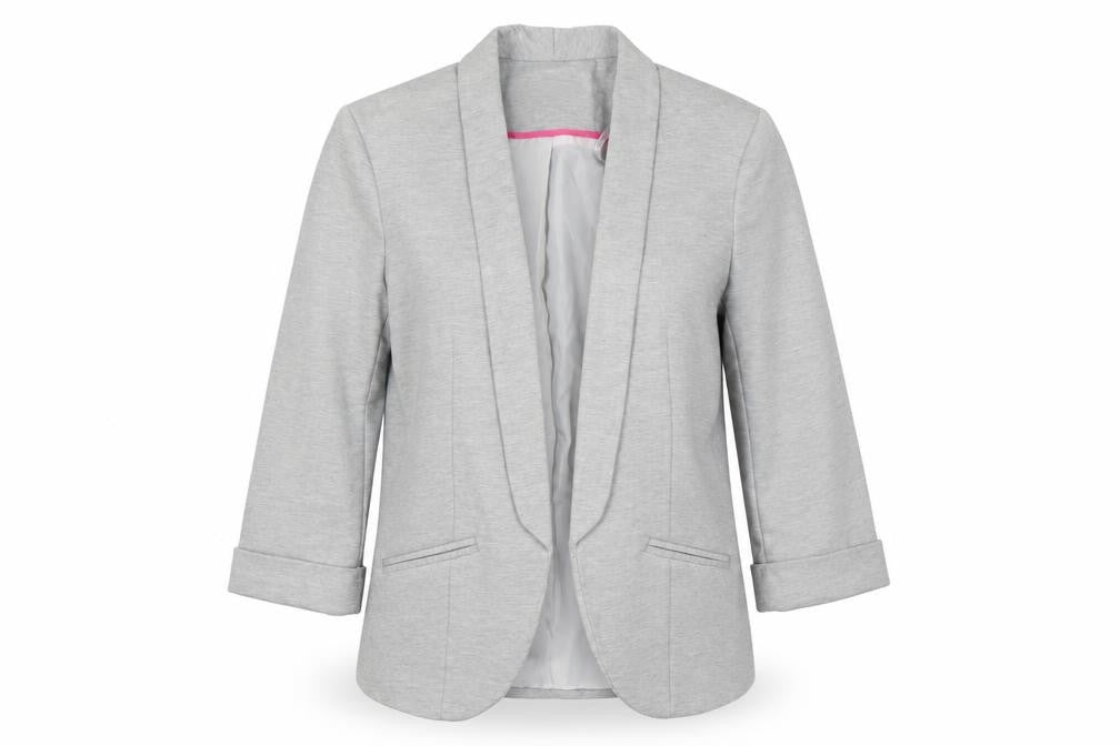 Miss Selfridge Women Grey Blazer Size 10 Shawl Lapel