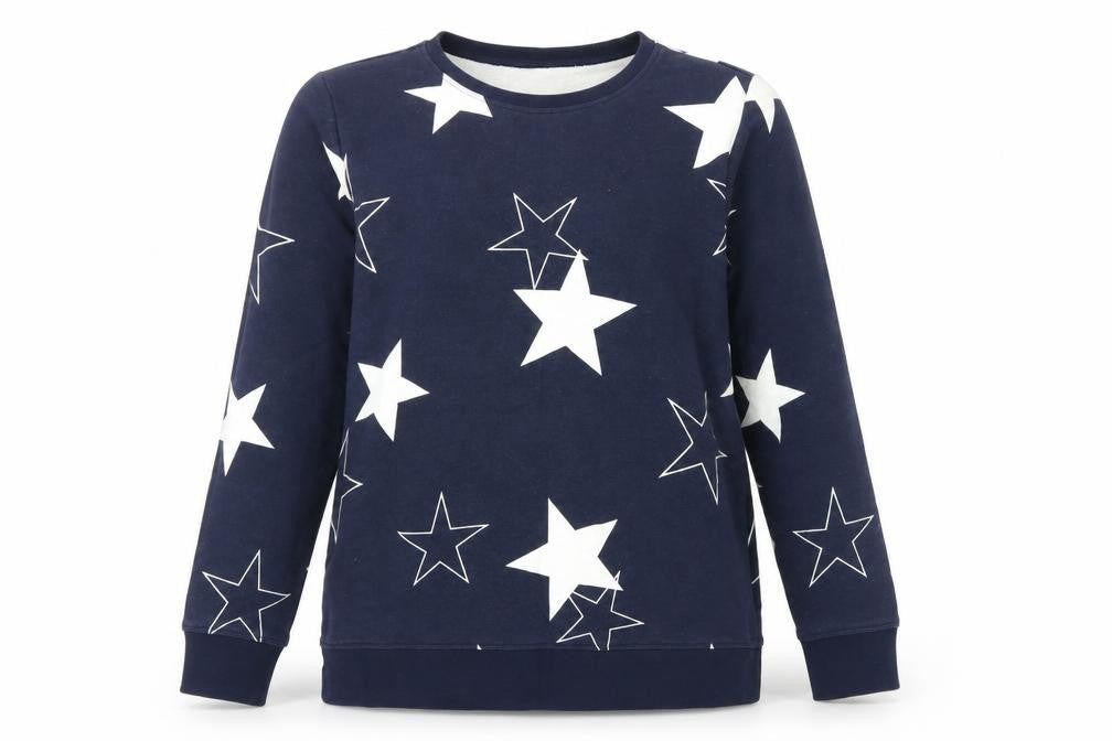 Lands' End Women's Blue Star Sweatshirt, M