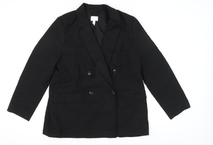 H&M Women's Black Double-Breasted Blazer L