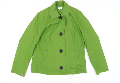 East Women’s Green Cotton Blazer, Size 12, Lined
