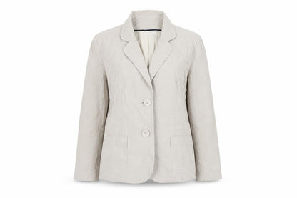 Classics Beige Women's Blazer - Size 14 Linen Blend