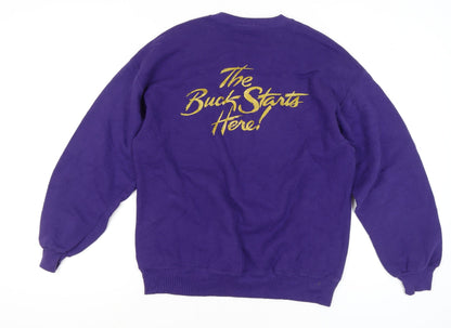 Jerzees Womens Purple Graphic Pullover Sweatshirt L