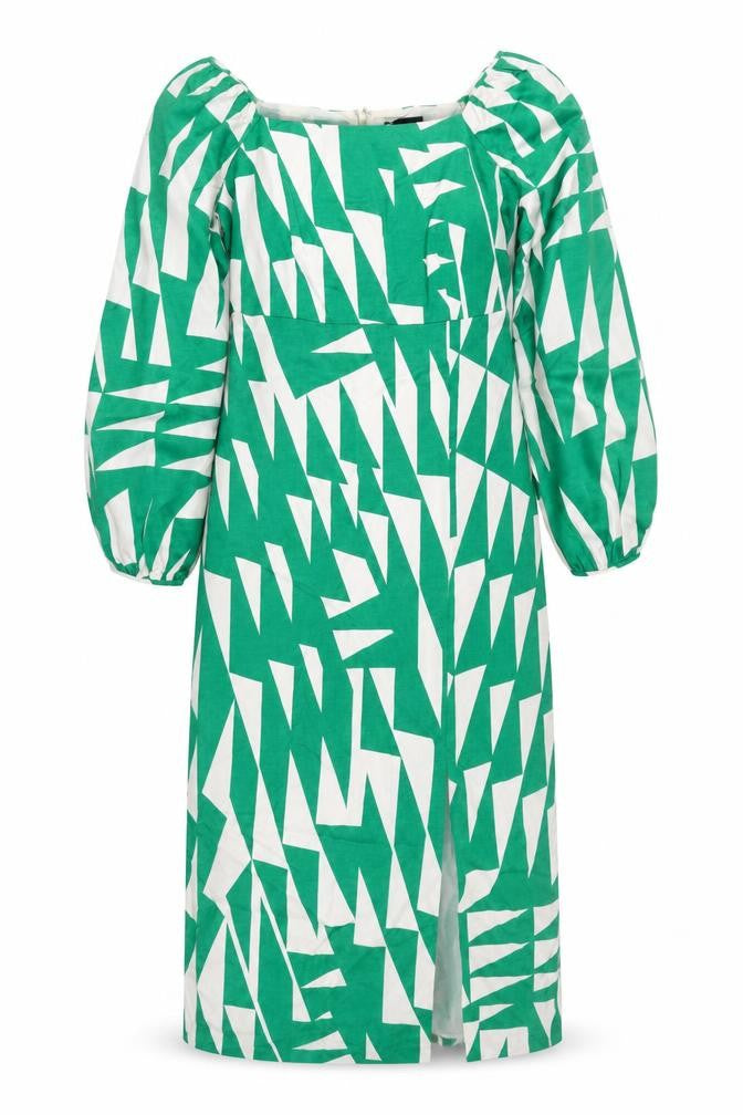 Mint Velvet Women's Green Puff Sleeve Dress Size 10