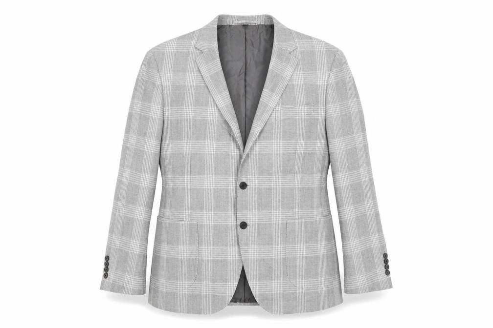 Marks & Spencer Men's Grey Plaid Blazer Size 46R