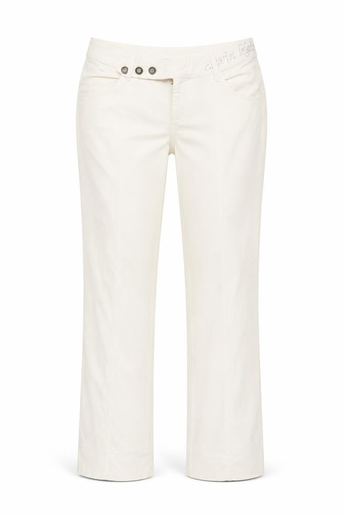 Calvin Klein Women's Ivory Cotton Trousers, Size 31