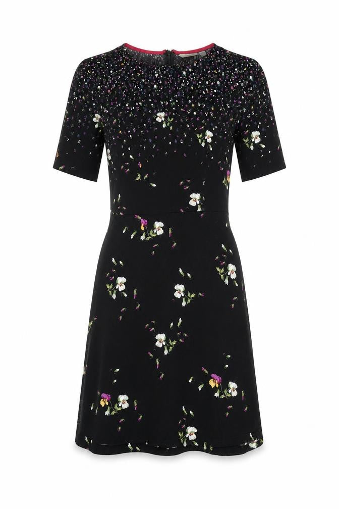 Jack Wills Women's Black Floral Dress Size 6