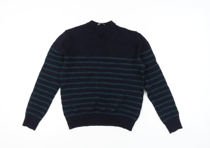 Gap Womens Blue Striped Pullover, M, Merino Wool Jumper