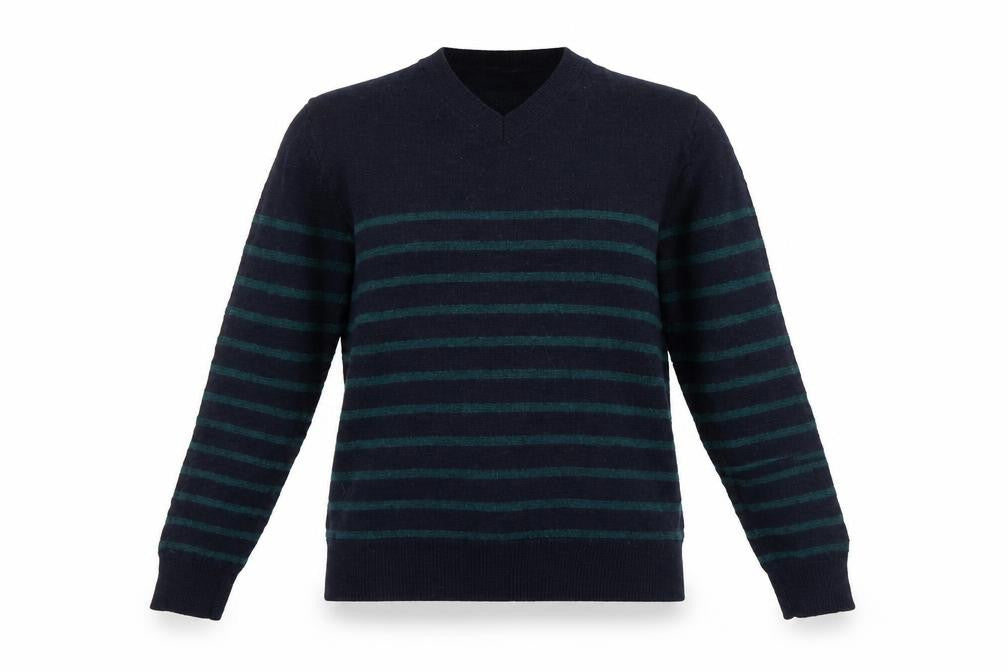 GAP Unisex Blue Striped Pullover, M, Merino Wool Jumper