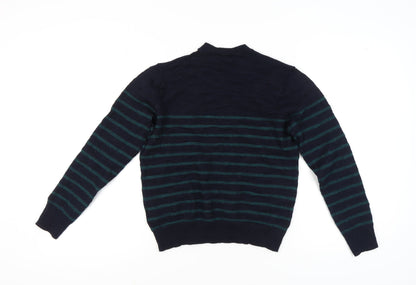 Gap Womens Blue Striped Pullover, M, Merino Wool Jumper