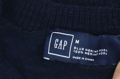 Gap Womens Blue Striped Pullover, M, Merino Wool Jumper
