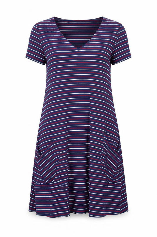 Seasalt Cornwall Women's Multicoloured Striped T-Shirt Dress