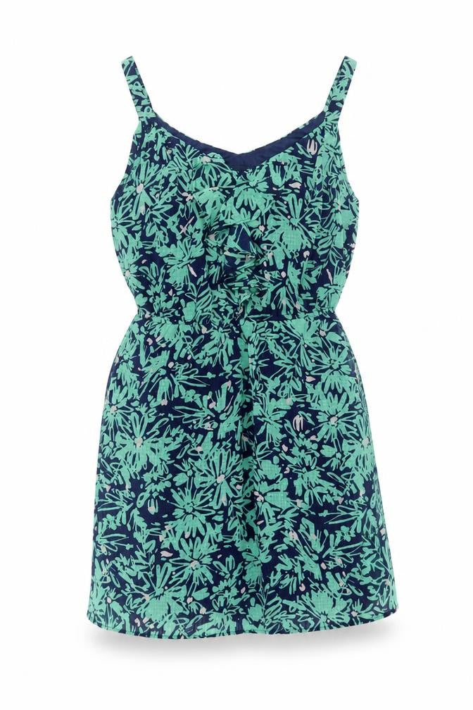 Gap Women's Blue Green Floral Slip Dress S