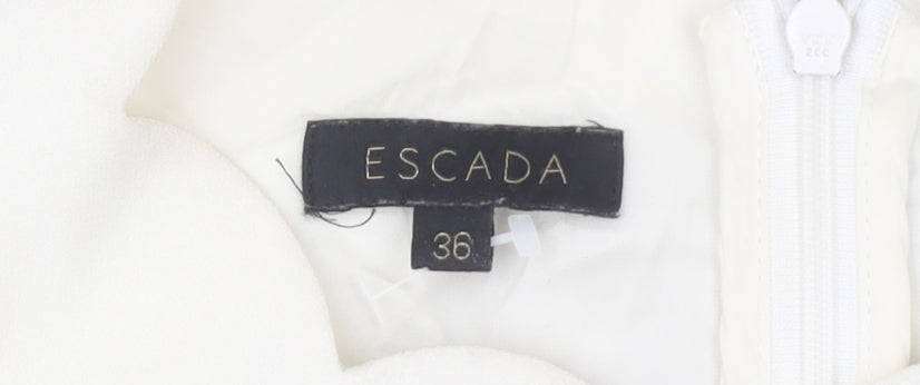 Escada Women's Black Ivory Sheath Dress Size 8 Formal