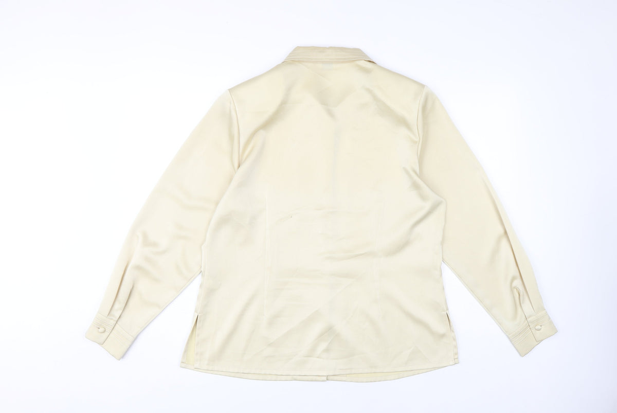 Viyella Women's Beige Button-Up Shirt Size 12