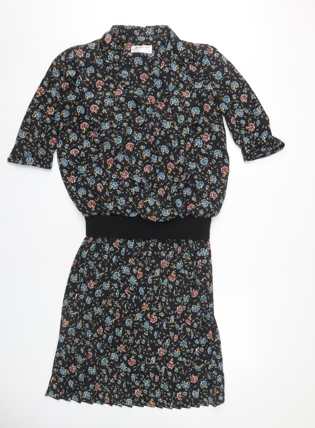 Berkertex Women's Black Floral Sheath Dress, Size 12