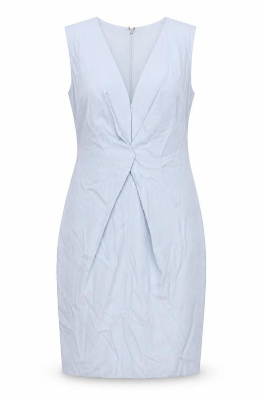 Reiss Women's Blue Sheath Dress, Size 14, V-Neck Formal