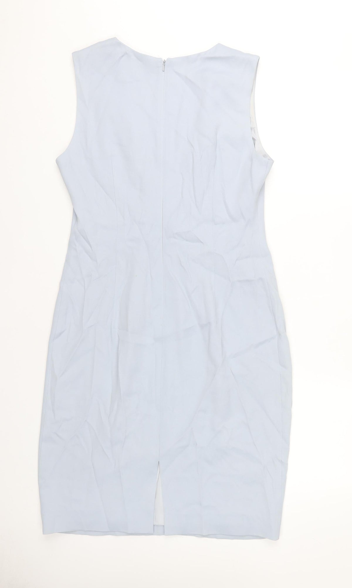 Reiss Women's Blue Sheath Dress, Size 14, V-Neck Formal