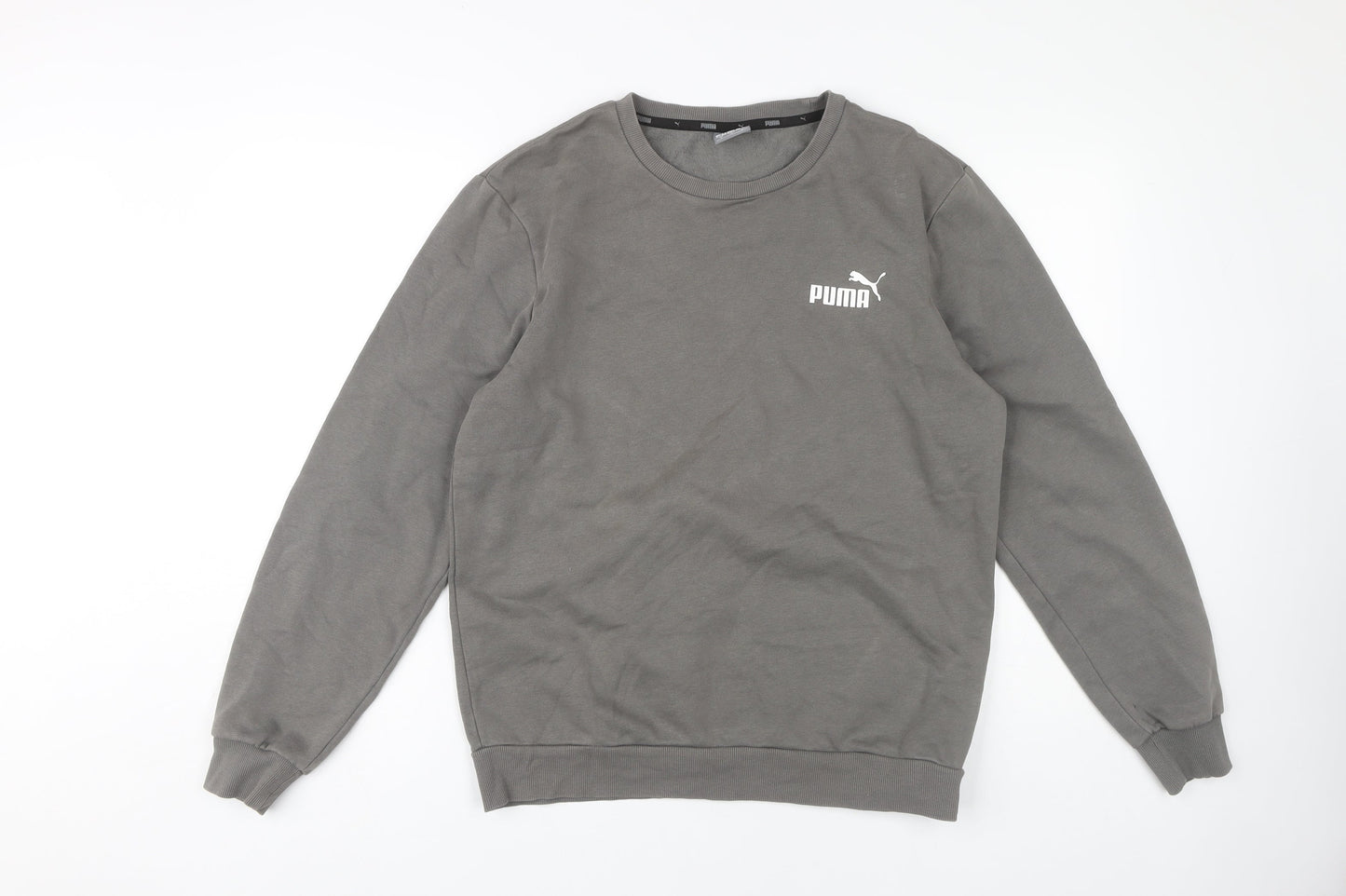 Puma Men's Grey Crew Neck Pullover Sweatshirt S