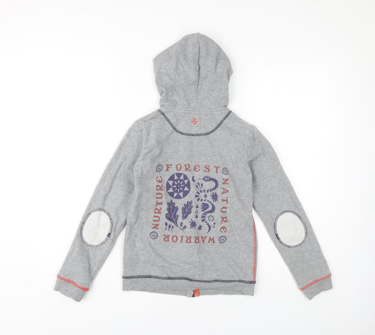 White Stuff Boys Grey Full Zip Hoodie 9-10 Years, Nature Theme