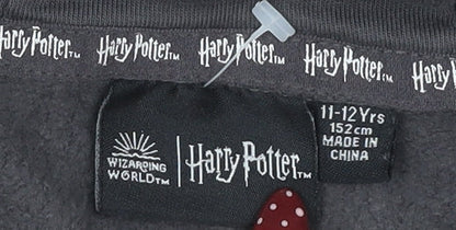 Preloved Harry Potter Boys Grey Pullover Hoodie 11-12 Years - Detail