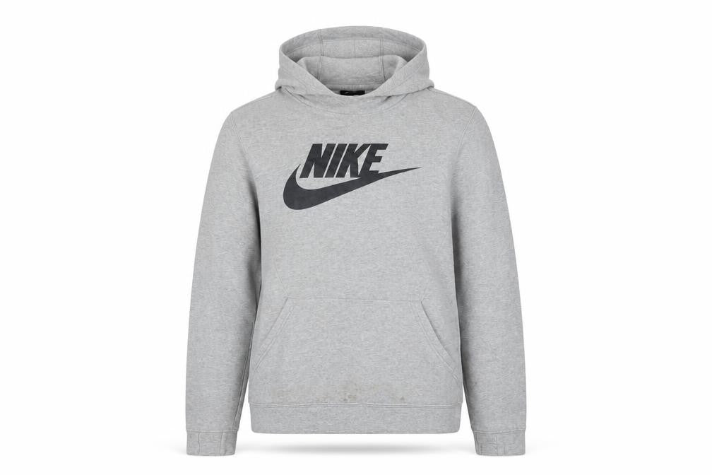 Nike Boys Grey XL Pullover Hoodie with Logo Accents
