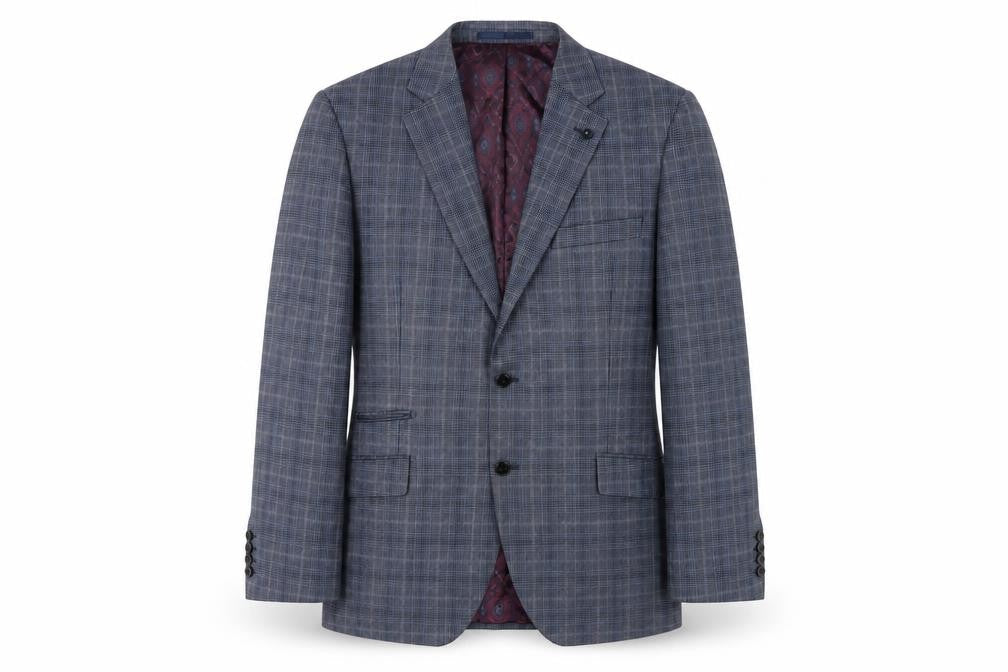 Turner & Sanderson Men's Grey Check Blazer 42R