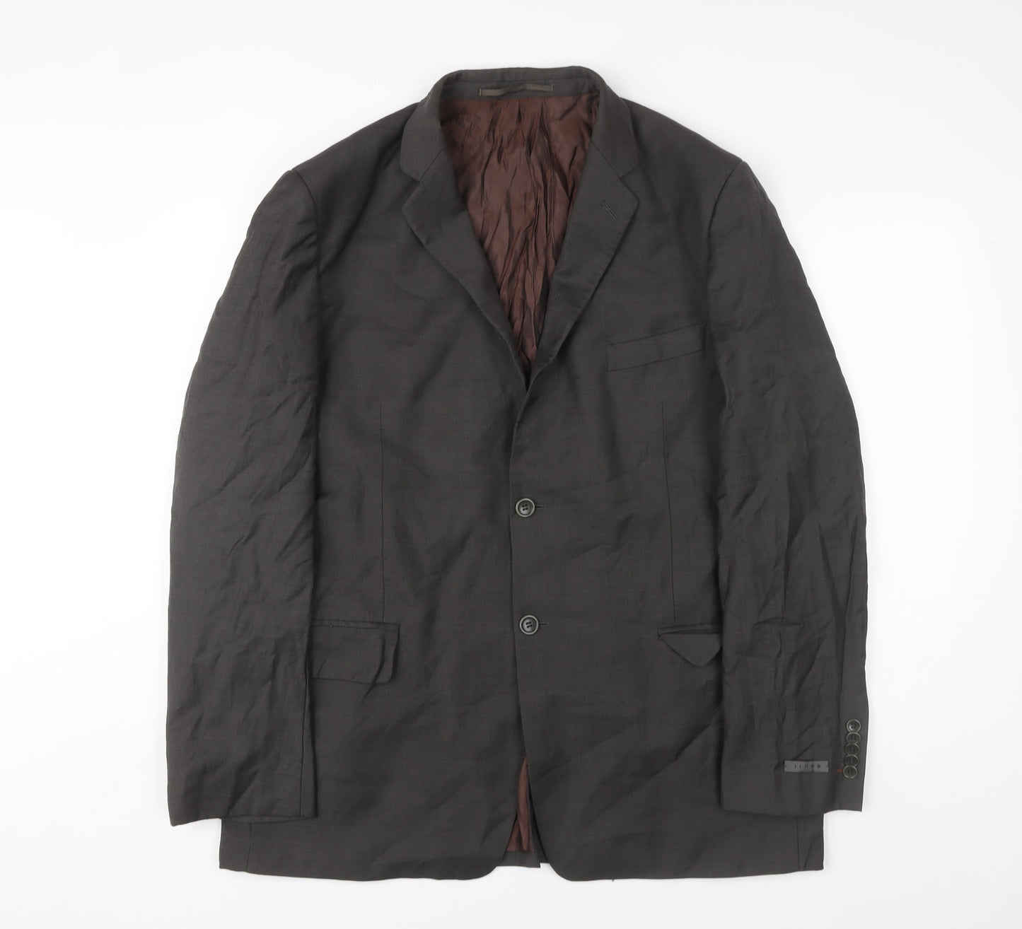 Linea Men's Brown 44 Suit Jacket - Wool Formal Wear