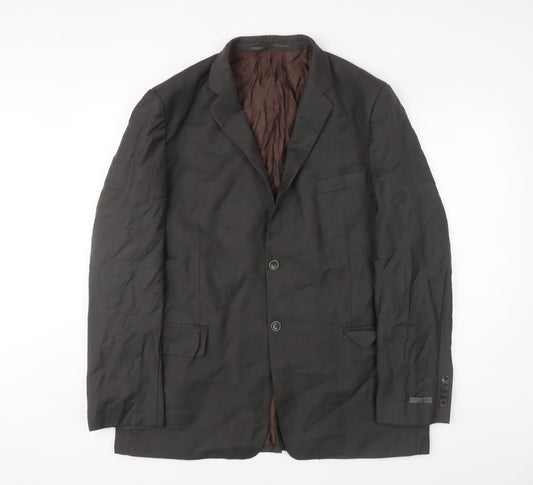 Linea Men's Brown 44 Suit Jacket - Wool Formal Wear
