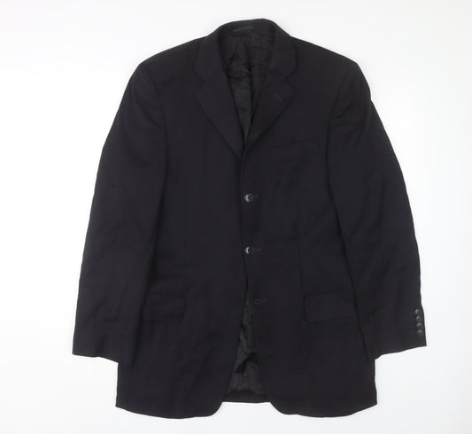 Marlane Men's Black Long Suit Jacket, Size 38L