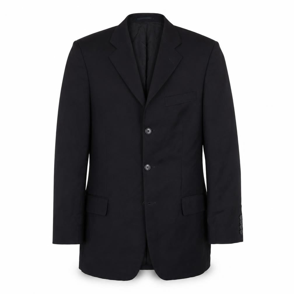 Marlane Men's Black Long Suit Jacket, Size 38L