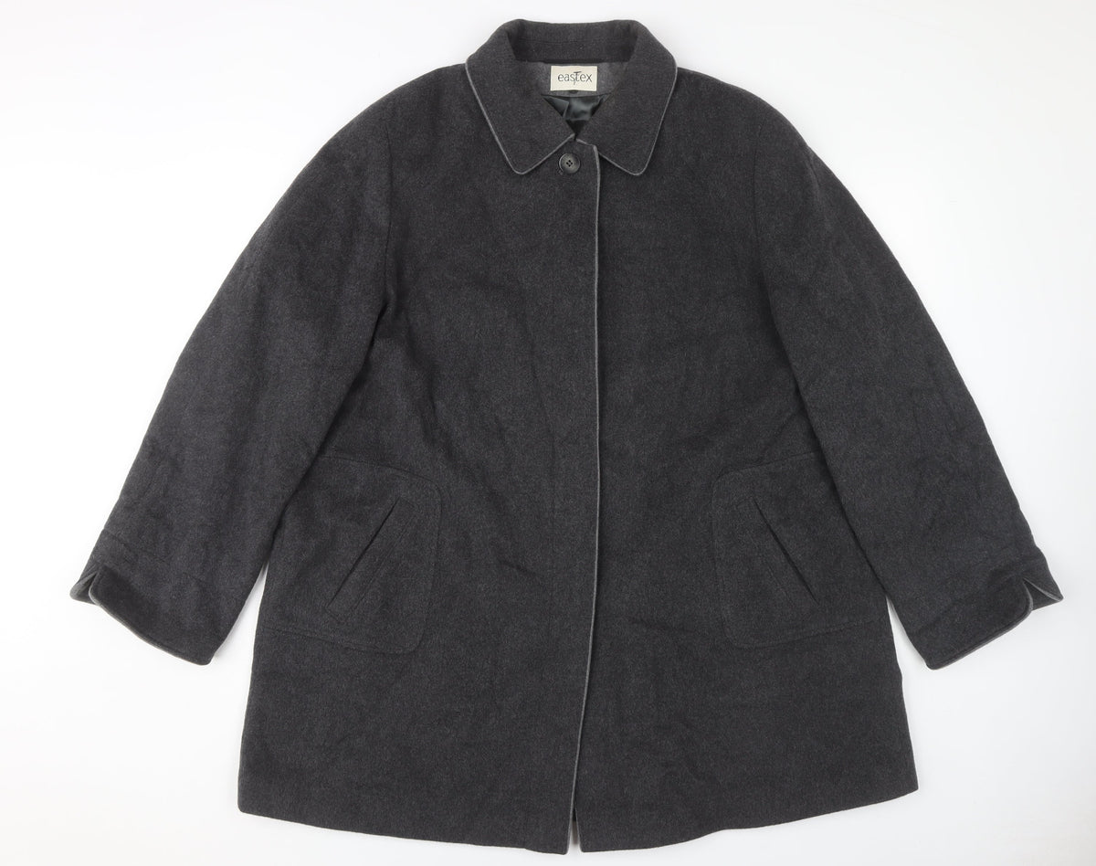 Eastex Women's Grey Wool Cashmere Overcoat Size 18