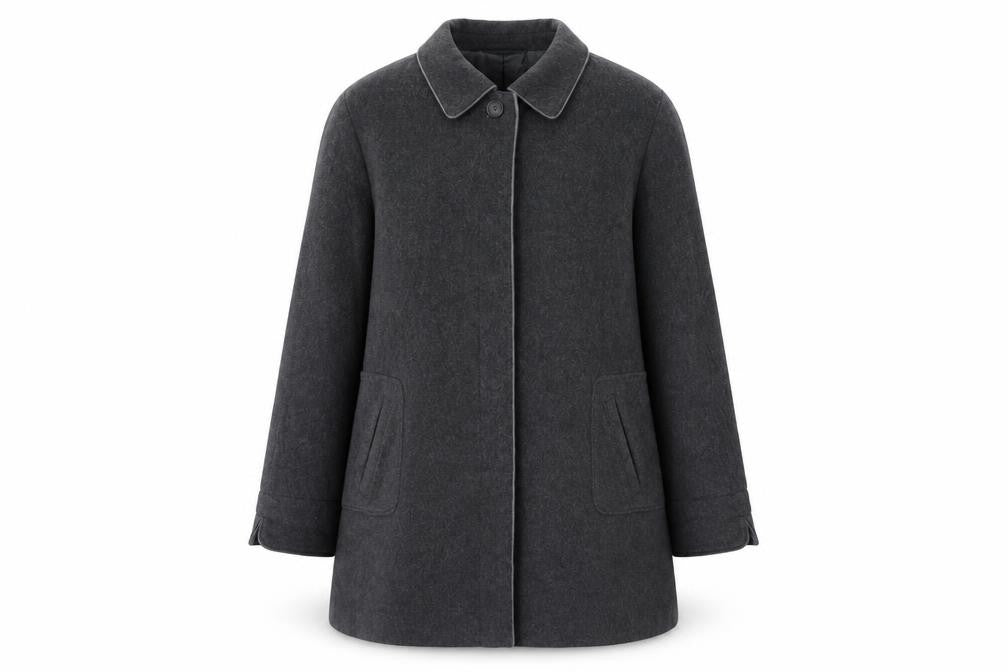 Eastex Women's Grey Wool Cashmere Overcoat Size 18