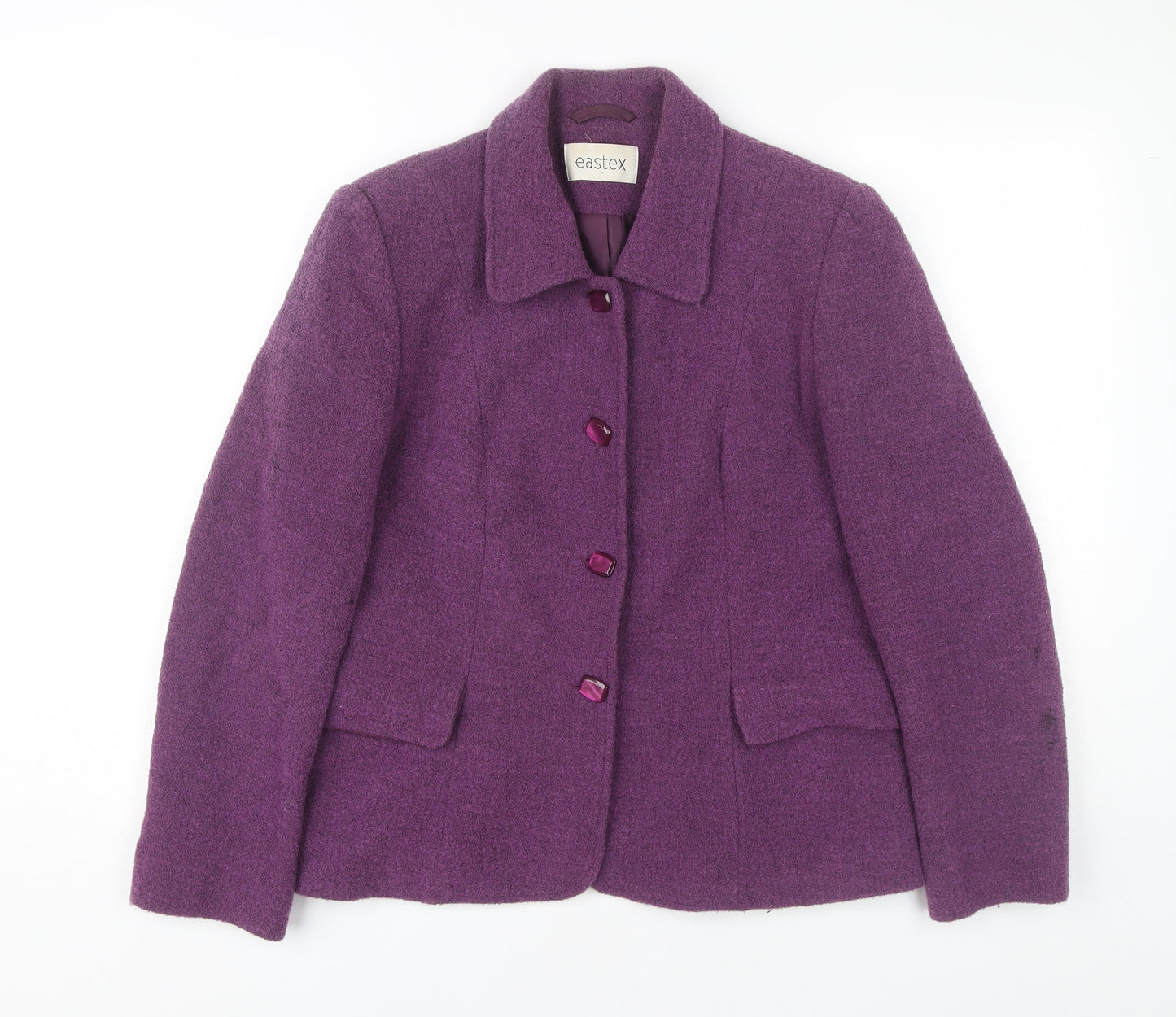 Eastex Women's Purple Wool Jacket, Size 10, Mid-Length