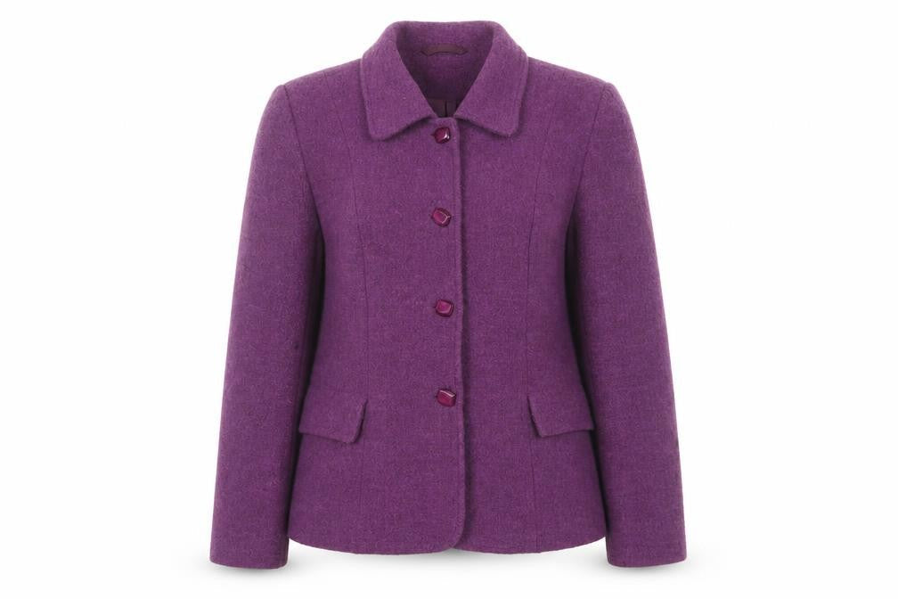 Eastex Women's Purple Wool Jacket, Size 10, Mid-Length