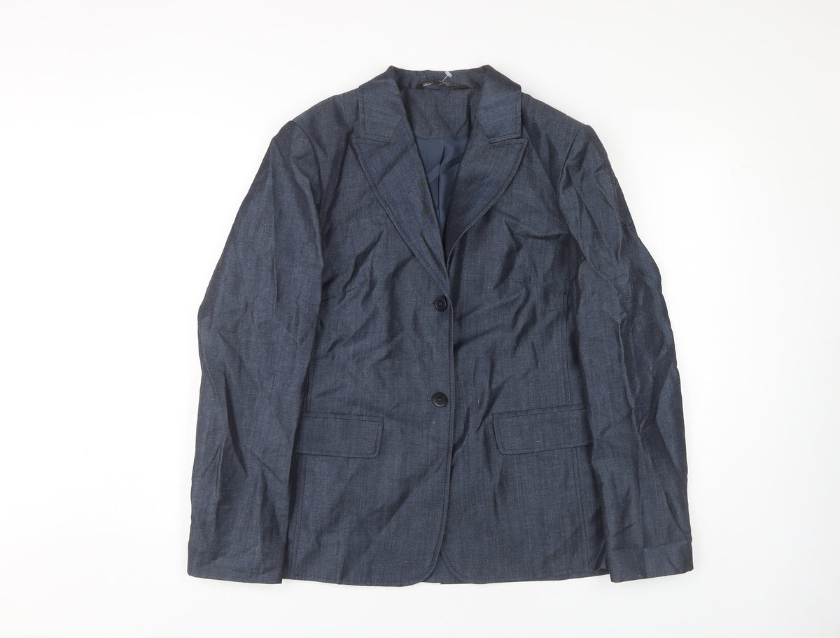 Laura Ashley Women's Blue Blazer Size 14 Wool Blend