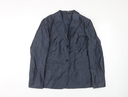 Laura Ashley Women's Blue Blazer Size 14 Wool Blend