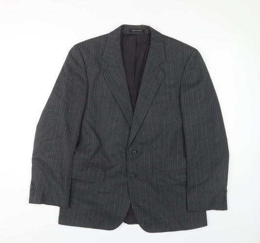St Michael Men's Grey Striped Suit Jacket 38 Short - Business