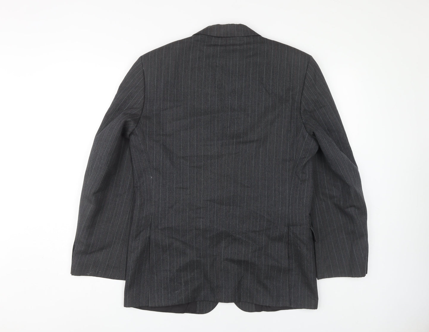 St Michael Men's Grey Striped Suit Jacket 38 Short - Business