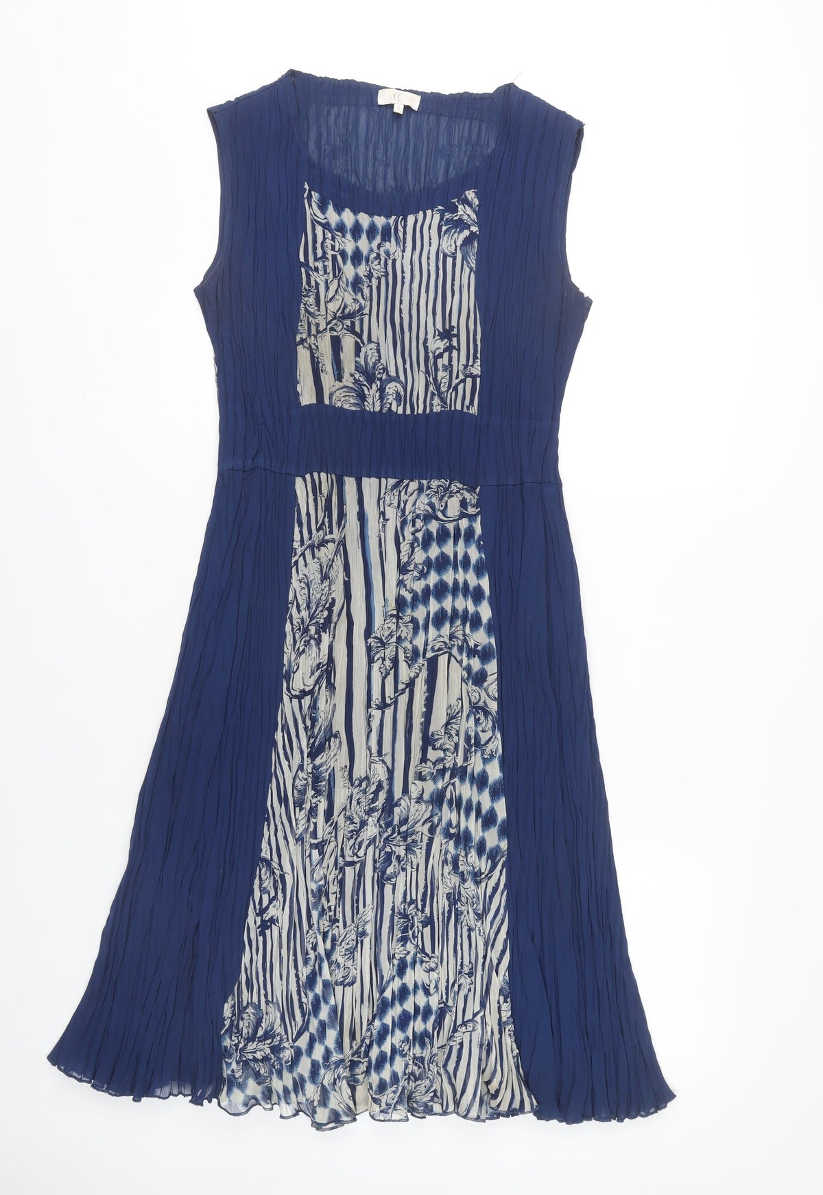 Country Casuals Women's Blue Sleeveless Chiffon Dress S