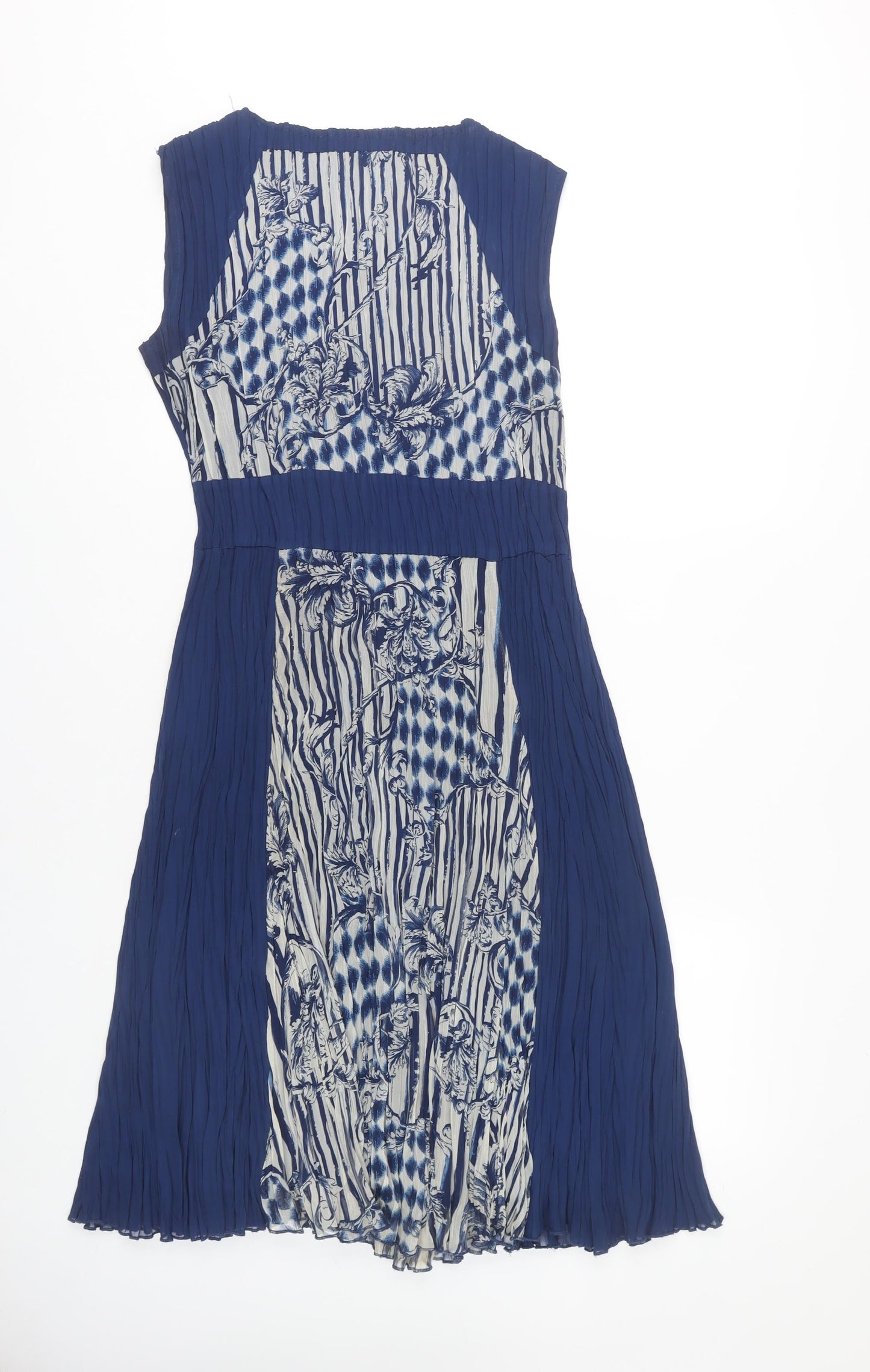 Country Casuals Women's Blue Sleeveless Chiffon Dress S