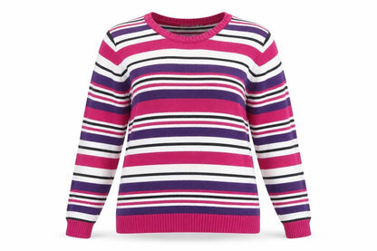EWM Women's Multicoloured Striped Pullover L