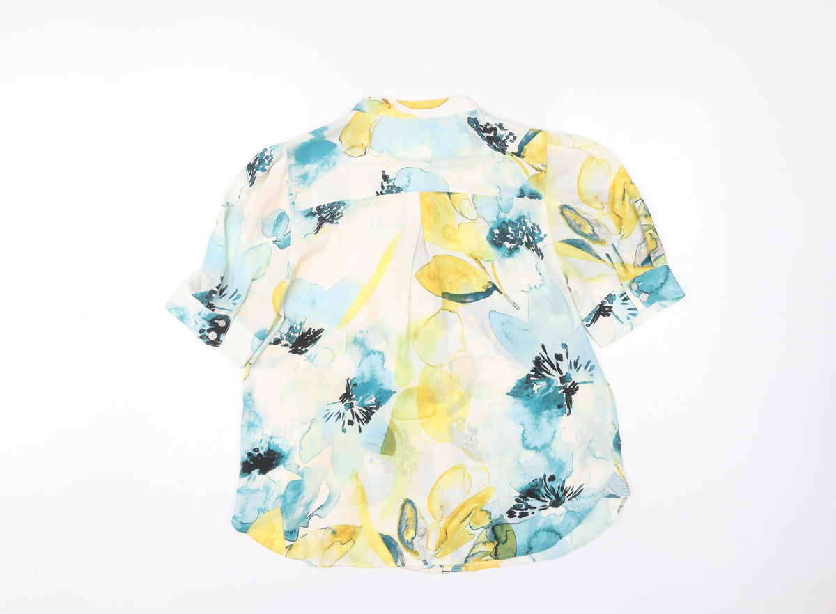 DKNY Women's Multicoloured Floral Blouse, Size M